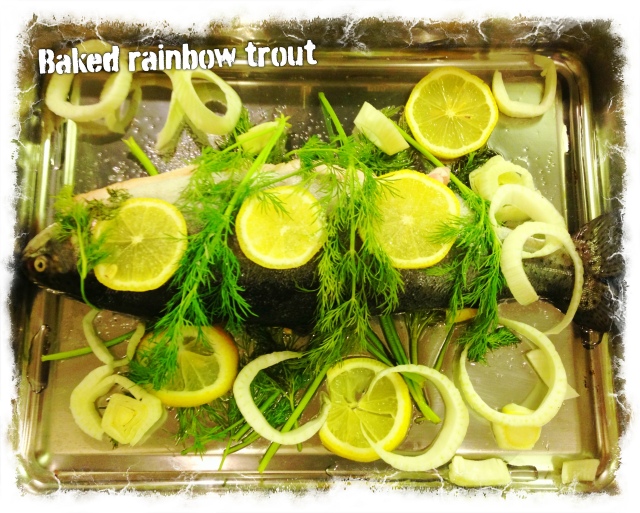 Baked rainbow trout 
